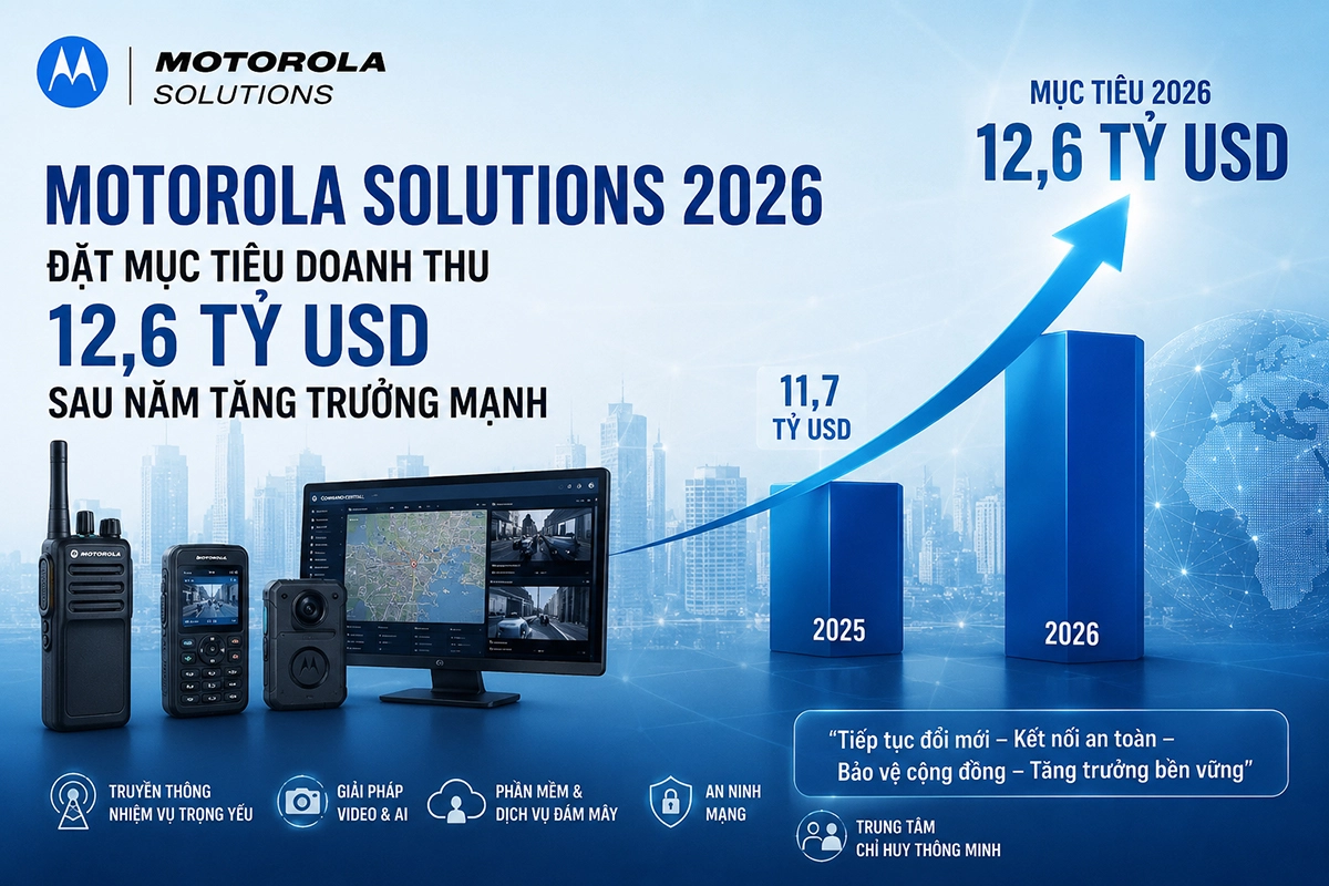 Motorola Solutions 2026 đặt mục tiêu doanh thu 12,6 tỷ USD sau năm tăng trưởng mạnh 1 Motorola Solutions 2026 đặt mục tiêu doanh thu 12,6 tỷ USD